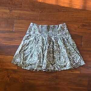 Banana Republic Green and Brown A-Line Skirt
